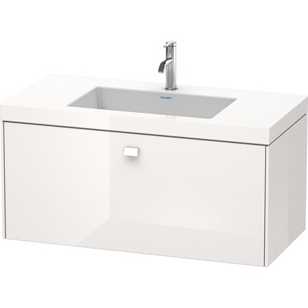 Duravit Brioso One Drawer C-Bonded Wall-Mount Vanity Kit Graphite BR4602N4949